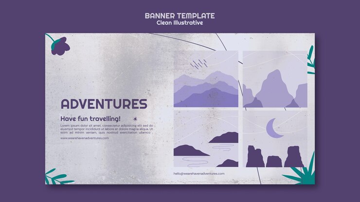 PSD gratuit modèle de bannière illustrative propre