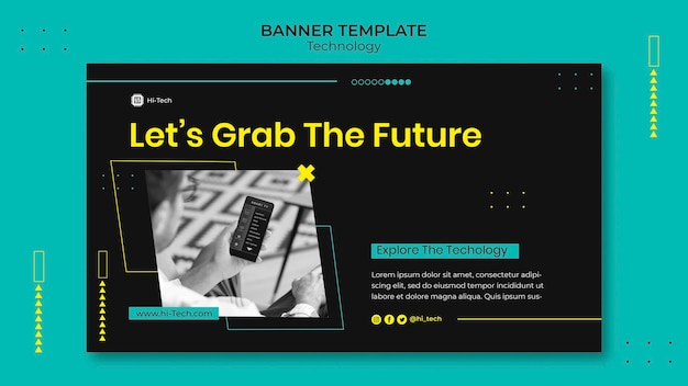 PSD gratuit modèle de bannière d'innovation numérique