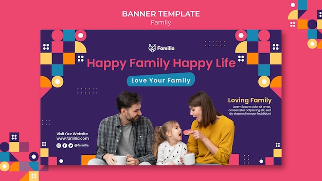 PSD gratuit modèle de bannière inspiré de la famille