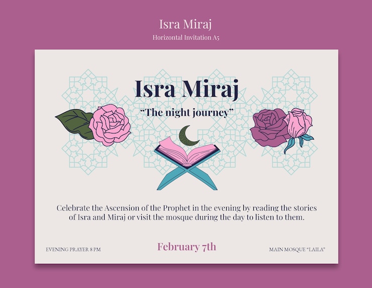 PSD gratuit le modèle de bannière isra miraj