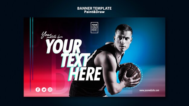 Modèle de bannière de joueur de basket-ball