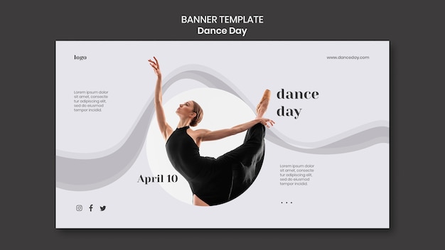 PSD gratuit modèle de bannière de jour de danse