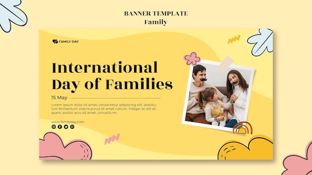 PSD gratuit modèle de bannière de jour de famille