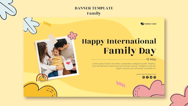 PSD gratuit modèle de bannière de jour de famille