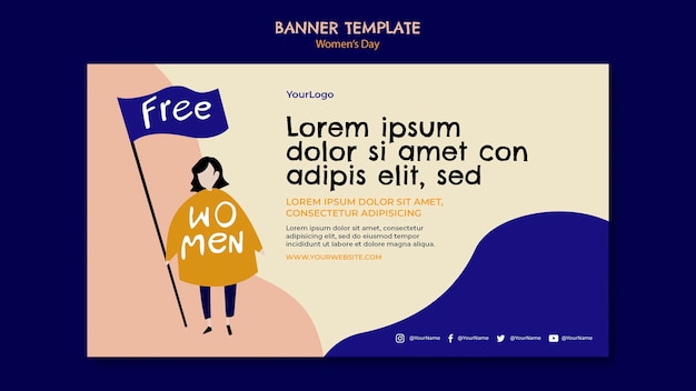 PSD gratuit modèle de bannière de jour des femmes