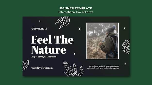 Modèle de bannière de jour de forêt