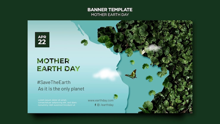 PSD gratuit modèle de bannière de jour de la terre mère
