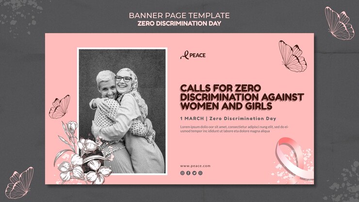 PSD gratuit modèle de bannière de jour zéro discrimination