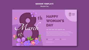 PSD gratuit modèle de bannière de la journée de la femme du 8 mars