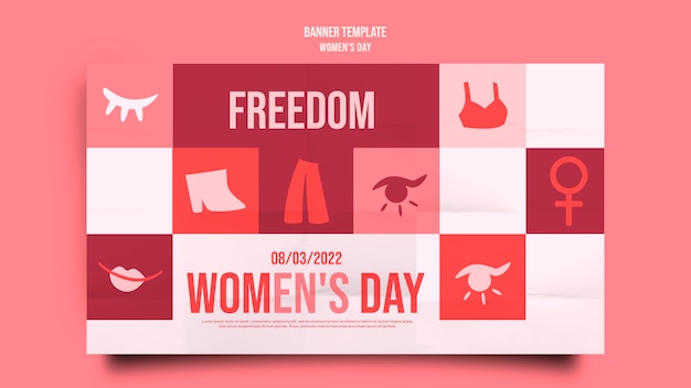 PSD gratuit modèle de bannière de la journée de la femme