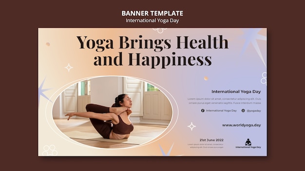 PSD gratuit modèle de bannière de la journée internationale du yoga