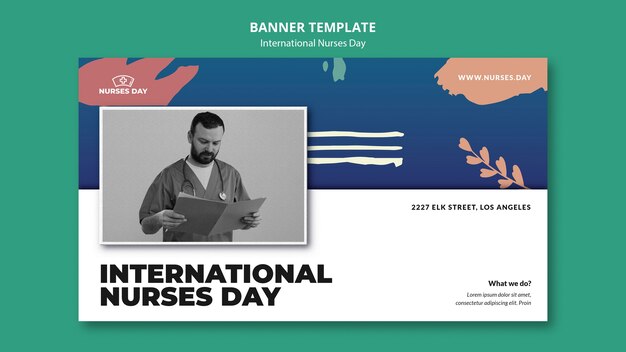 Modèle de bannière de la journée internationale des infirmières dégradées