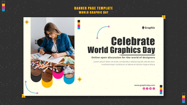 PSD gratuit modèle de bannière de la journée mondiale du graphisme