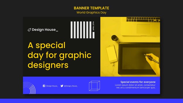 Modèle de bannière de la journée mondiale du graphisme