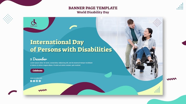 PSD gratuit modèle de bannière de la journée mondiale du handicap
