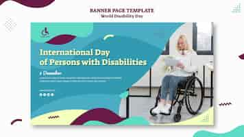 PSD gratuit modèle de bannière de la journée mondiale du handicap