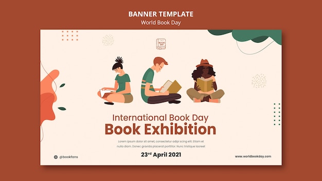 Modèle de bannière de la journée mondiale du livre
