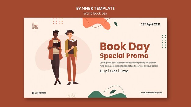 Modèle de bannière de la journée mondiale du livre