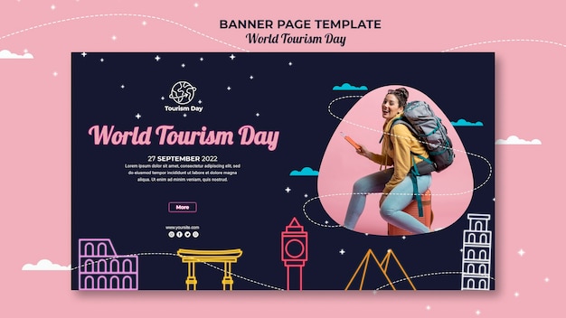 Modèle De Bannière De La Journée Mondiale Du Tourisme