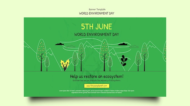 Modèle de bannière de la journée mondiale de l'environnement