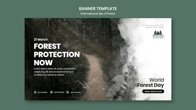 PSD gratuit modèle de bannière de la journée mondiale de la forêt