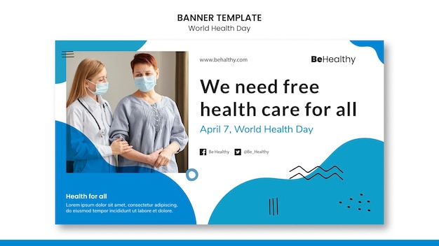 Modèle de bannière de la journée mondiale de la santé
