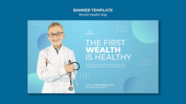 Modèle de bannière de la journée mondiale de la santé