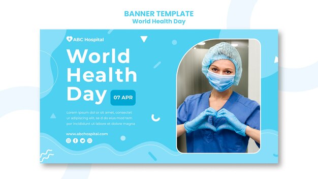 PSD gratuit modèle de bannière de la journée mondiale de la santé