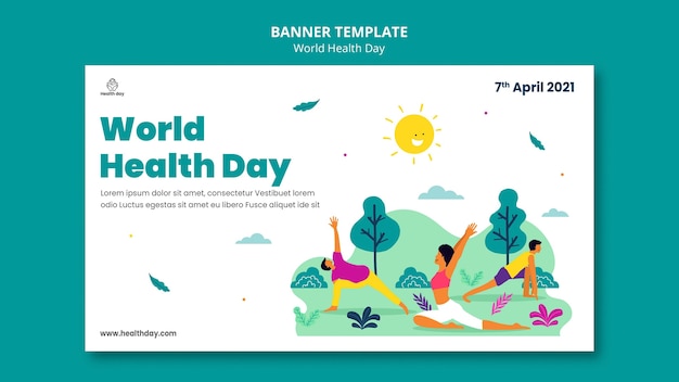 Modèle De Bannière De La Journée Mondiale De La Santé