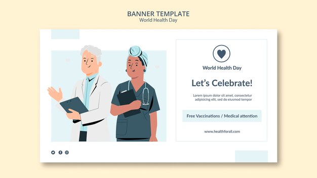Modèle de bannière de la journée mondiale de la santé