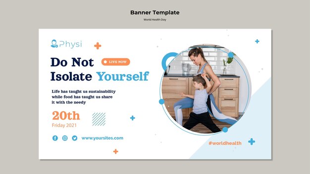 Modèle de bannière de la journée mondiale de la santé