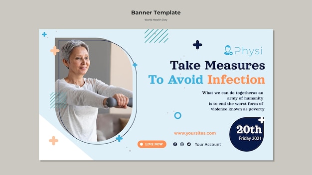 PSD gratuit modèle de bannière de la journée mondiale de la santé