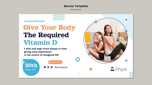Modèle de bannière de la journée mondiale de la santé