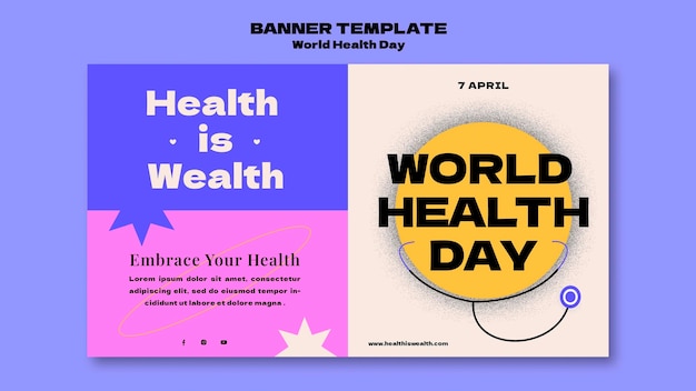 Modèle De Bannière De La Journée Mondiale De La Santé