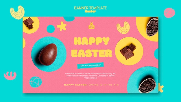 PSD gratuit modèle de bannière de joyeuses pâques