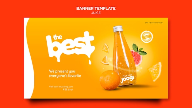 Modèle de bannière de jus biologique