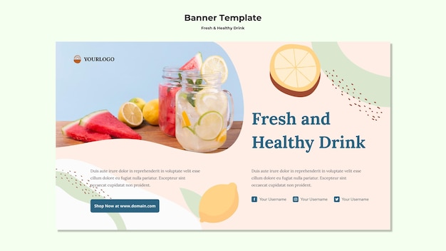 PSD gratuit modèle de bannière de jus de fruits