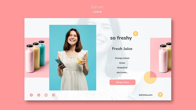 PSD gratuit modèle de bannière de jus