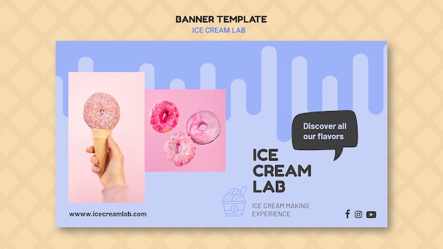 PSD gratuit modèle de bannière de laboratoire de crème glacée