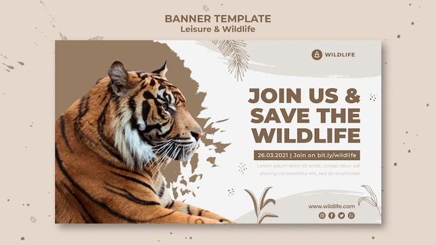 Modèle de bannière de loisirs et de faune