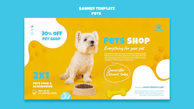 PSD gratuit modèle de bannière de magasin d'animaux de compagnie