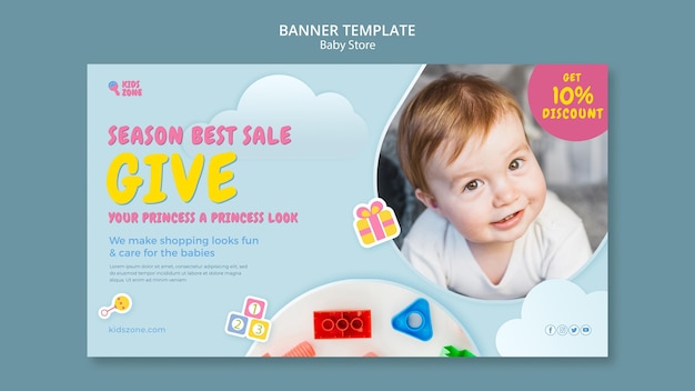 Modèle De Bannière De Magasin De Bébé