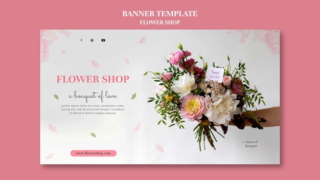 Modèle De Bannière De Magasin De Fleurs