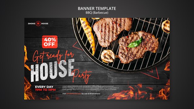 Modèle de bannière de maison de barbecue