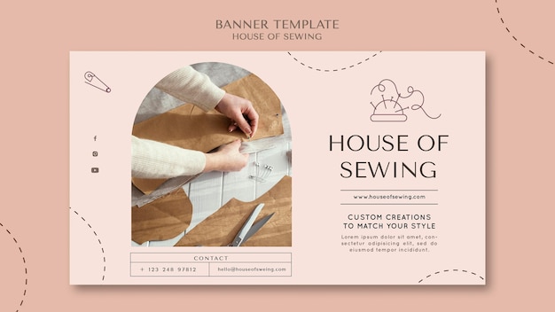 PSD gratuit modèle de bannière de maison de couture