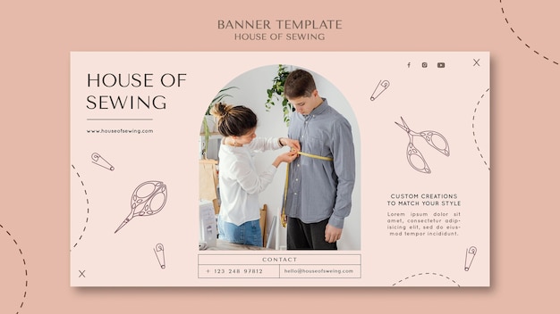 PSD gratuit modèle de bannière de maison de couture