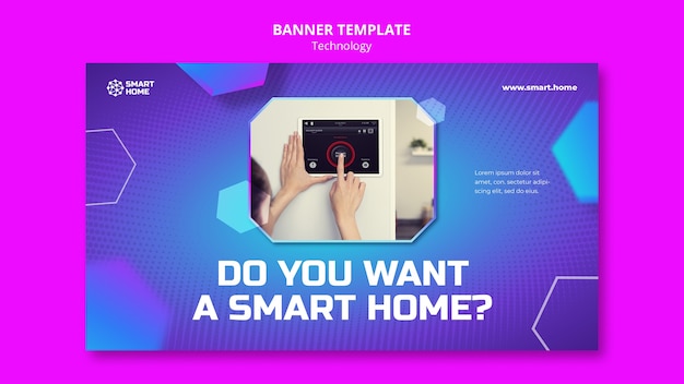 PSD gratuit modèle de bannière de maison intelligente