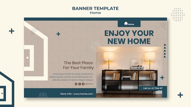 PSD gratuit modèle de bannière de maison de rêve
