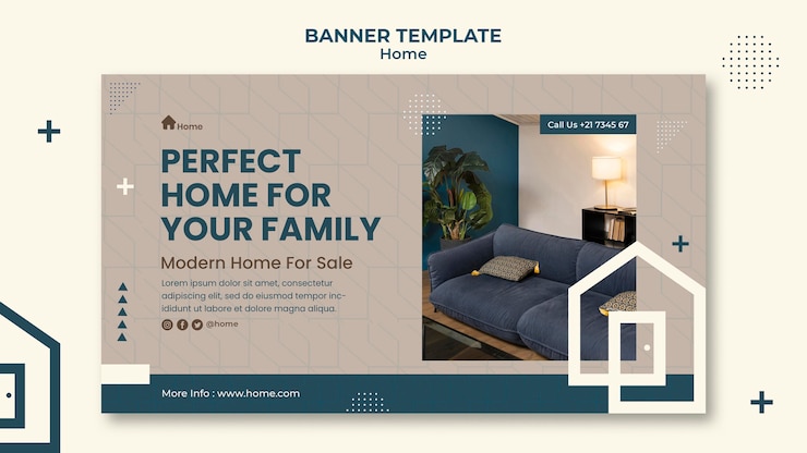 PSD gratuit modèle de bannière de maison de rêve