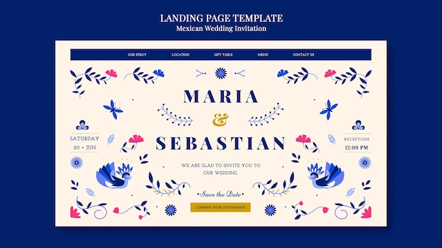 PSD gratuit modèle de bannière de mariage mexicain